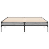 Bedframe bewerkt hout metaal grijs sonoma eiken 135x190 cm