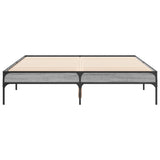 Bedframe bewerkt hout metaal grijs sonoma eiken 120x190 cm