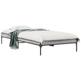Bedframe bewerkt hout en metaal grijs sonoma eiken 90x190 cm