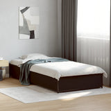 Bedframe bewerkt hout en metaal zwart 90x200 cm
