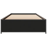 Bedframe bewerkt hout en metaal zwart 90x200 cm
