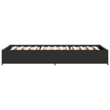 Bedframe bewerkt hout en metaal zwart 90x200 cm