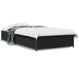 Bedframe bewerkt hout en metaal zwart 90x200 cm