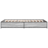 Bedframe bewerkt hout en metaal grijs sonoma eiken 90x200 cm