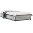 Bedframe bewerkt hout en metaal grijs sonoma eiken 90x200 cm