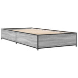 Bedframe bewerkt hout en metaal grijs sonoma eiken 90x190 cm