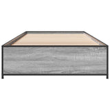 Bedframe bewerkt hout en metaal grijs sonoma eiken 90x190 cm