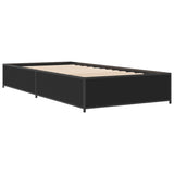 Bedframe bewerkt hout en metaal zwart 75x190 cm