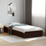 Bedframe bewerkt hout en metaal zwart 75x190 cm