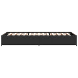 Bedframe bewerkt hout en metaal zwart 75x190 cm