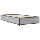 Bedframe bewerkt hout en metaal grijs sonoma eiken 75x190 cm