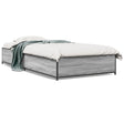 Bedframe bewerkt hout en metaal grijs sonoma eiken 75x190 cm