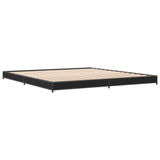Bedframe bewerkt hout metaal zwart 200x200 cm