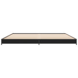 Bedframe bewerkt hout metaal zwart 200x200 cm