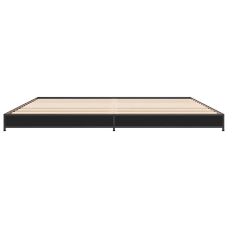 Bedframe bewerkt hout metaal zwart 200x200 cm