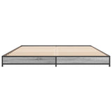 Bedframe bewerkt hout metaal grijs sonoma eiken 140x190 cm