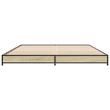 Bedframe bewerkt hout metaal sonoma eikenkleurig 120x190 cm