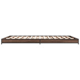 Bedframe bewerkt hout metaal bruin eikenkleur 120x190 cm