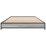 Bedframe bewerkt hout en metaal grijs sonoma eiken 100x200 cm