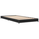Bedframe bewerkt hout en metaal zwart 90x200 cm