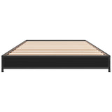 Bedframe bewerkt hout en metaal zwart 90x200 cm