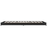 Bedframe bewerkt hout en metaal zwart 90x200 cm