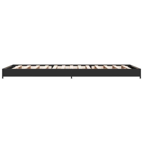 Bedframe bewerkt hout en metaal zwart 90x200 cm