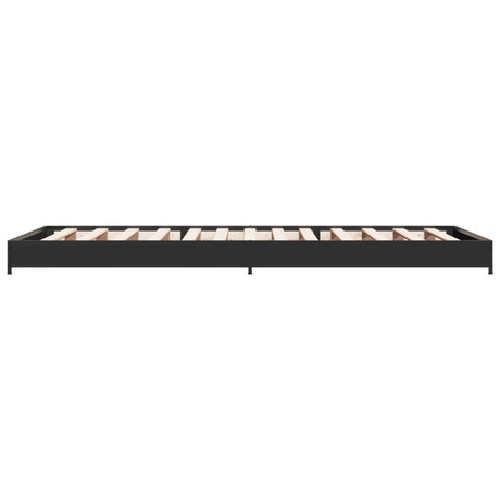 Bedframe bewerkt hout en metaal zwart 90x190 cm