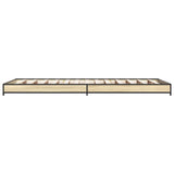Bedframe bewerkt hout en metaal sonoma eikenkleurig 90x190 cm
