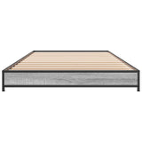 Bedframe bewerkt hout en metaal grijs sonoma eiken 75x190 cm