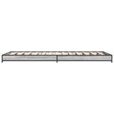 Bedframe bewerkt hout en metaal grijs sonoma eiken 75x190 cm