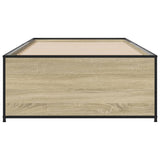 Bedframe bewerkt hout en metaal sonoma eikenkleurig 90x200 cm