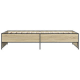 Bedframe bewerkt hout en metaal sonoma eikenkleurig 90x200 cm