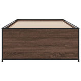 Bedframe bewerkt hout en metaal bruin eikenkleurig 75x190 cm