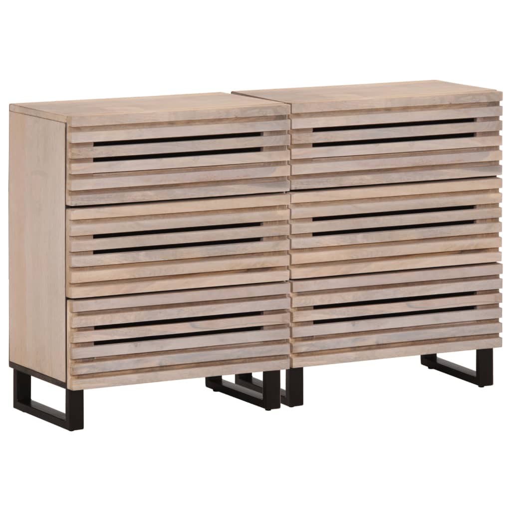 Dressoirs 2 st 60x34x75 cm massief mangohout - AllerleiShop