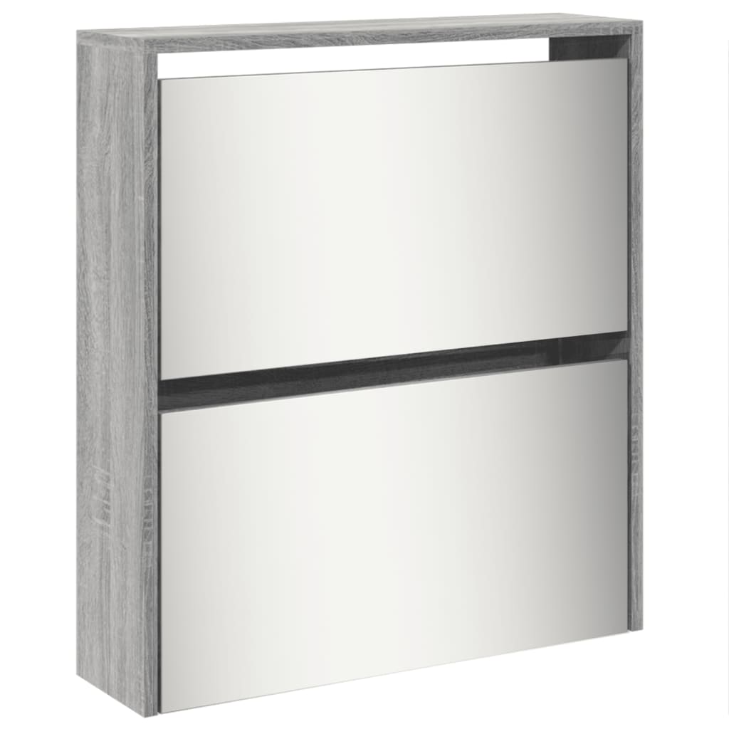 Schoenenkast met spiegel 5-laags 63x17x169,5 cm grijs sonoma - AllerleiShop