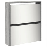 Schoenenkast met spiegel 5-laags 63x17x169,5 cm grijs sonoma - AllerleiShop