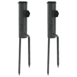 Parasolstandaards met pennen 2 st 9x35 cm gegalvaniseerd staal - AllerleiShop