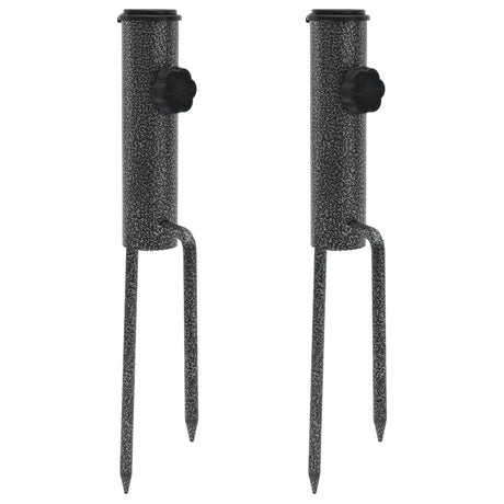Parasolstandaards met pennen 2 st 9x35 cm gegalvaniseerd staal - AllerleiShop