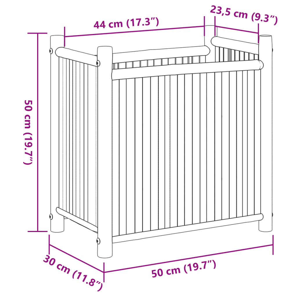 Plantenbak 50x30x50 cm bamboe - AllerleiShop