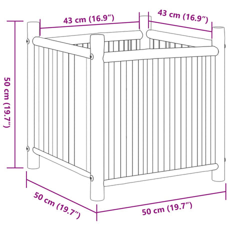 Plantenbak 50x50x50 cm bamboe - AllerleiShop