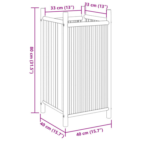 Plantenbak 40x40x80 cm bamboe - AllerleiShop