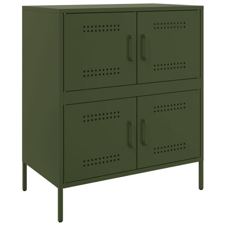 Dressoir 68x39x79 cm staal olijfgroen - AllerleiShop