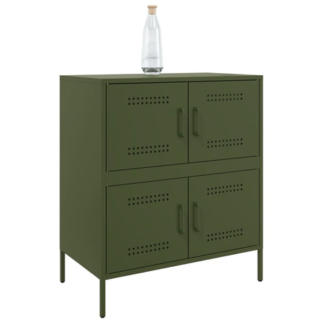 Dressoir 68x39x79 cm staal olijfgroen - AllerleiShop