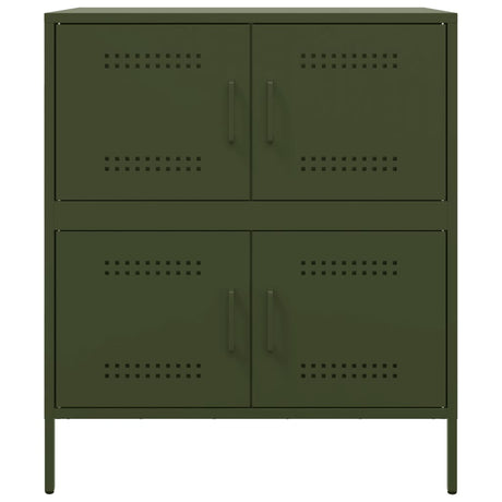 Dressoir 68x39x79 cm staal olijfgroen - AllerleiShop