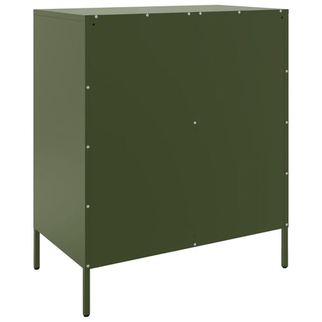 Dressoir 68x39x79 cm staal olijfgroen - AllerleiShop