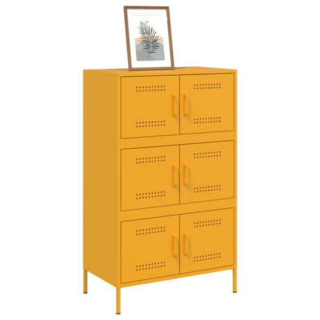 Hoge kast 68x39x113 cm staal mosterdgeel - AllerleiShop