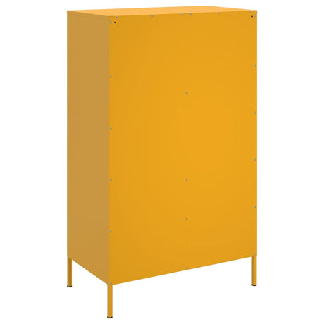 Hoge kast 68x39x113 cm staal mosterdgeel - AllerleiShop