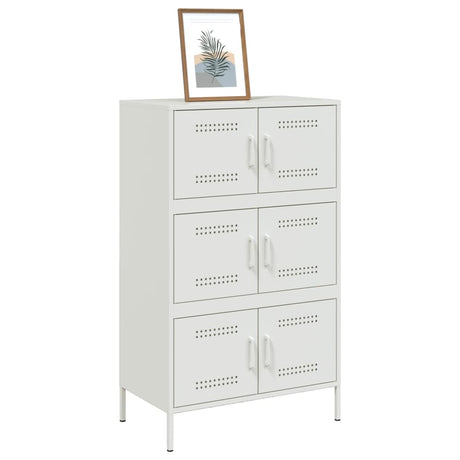 Hoge kast 68x39x113 cm staal wit - AllerleiShop