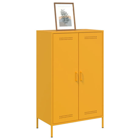 Hoge kast 68x39x113 cm staal mosterdgeel - AllerleiShop